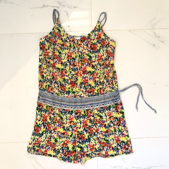 Cabi fiesta floral Cruise yacht romper size S Pockets colorful vacation casual - Picture 3 of 11